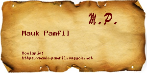 Mauk Pamfil névjegykártya